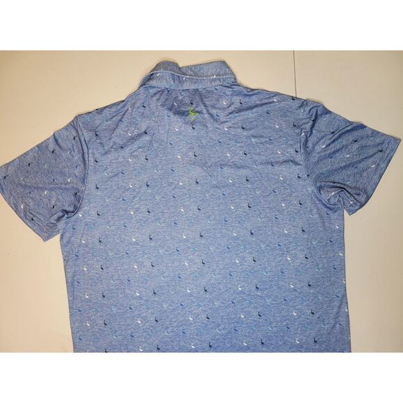 TailorByrd Performace Polo Golf Flamingos All Over Print Colorful Men's M SPF 30 - Picture 6 of 7